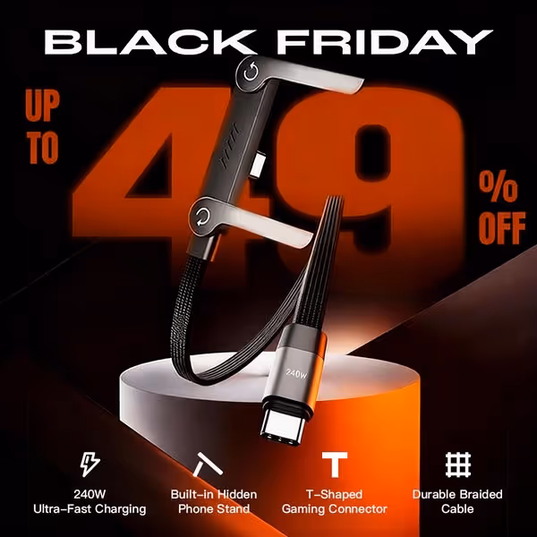 ⚡️240w super fast charging📱Invisible Holder Charger Cable with Stand